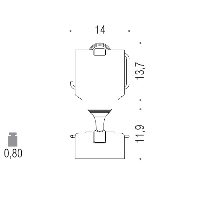 Аксессуары для ванной Держатель для бумаги с крышкой, цвет хром 