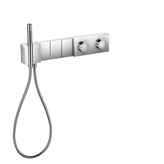 Смесители Смеситель для душа 540/100, встраиваемый, термостат, на 3 источника с ручным душем, алмазная огранка, цвет хром 
