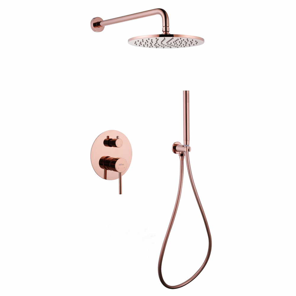 Душевая программа Душевая система скрытого монтажа без излива, розовое золото 