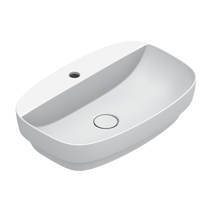 Раковины Раковина 60x40 встраиваемая, с 1 отверстия под смеситель, покрытие Cataglaze+ , цвет белый матовый 