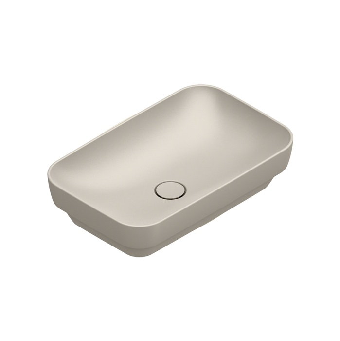 Раковины Раковина 60x38 h14 встраиваемая, без отверстий под смеситель, покрытие Cataglaze+, цвет Sabbia Satinato 