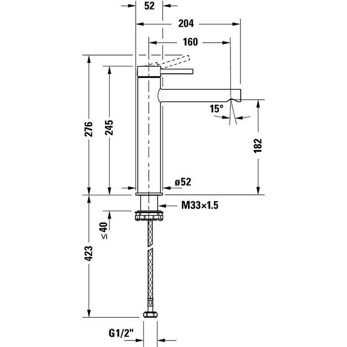 Смесители L Однорычажный смеситель для умывальника, хром 