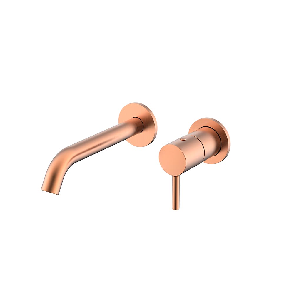 Смеситель из стены для раковины с донным клапаном ROSE GOLD