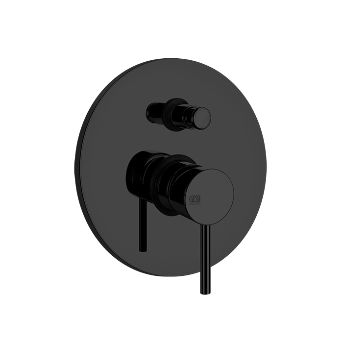 Смесители Gessi Emporio Via tortona Внешние части для настенного смесителя с автоматическим переключателем ванна-душ, цвет: Black XL 