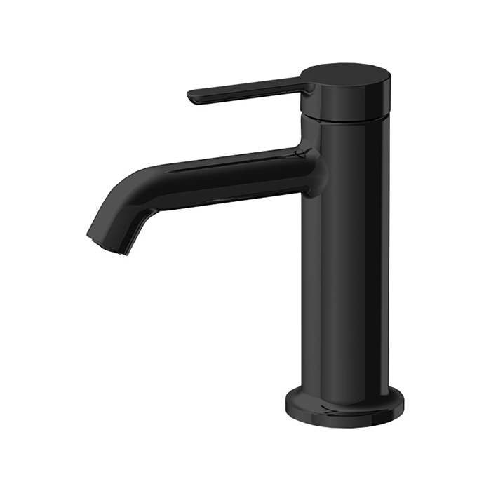Смеситель для раковины, на 1 отверстие, с донным клапаном, цвет чёрный матовый