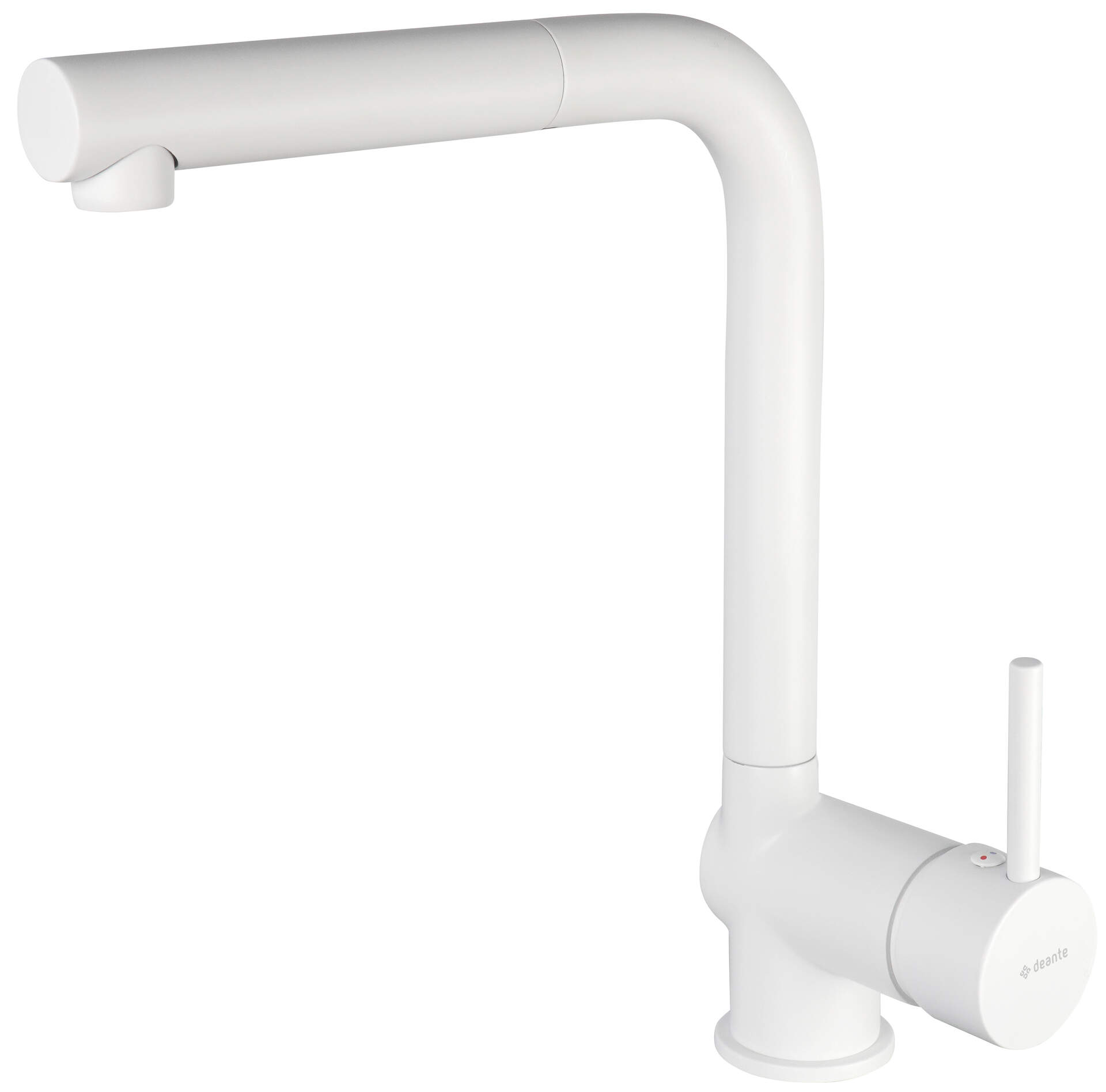 Смесители Смеситель для кухни, с вытяжным изливом (белый) 