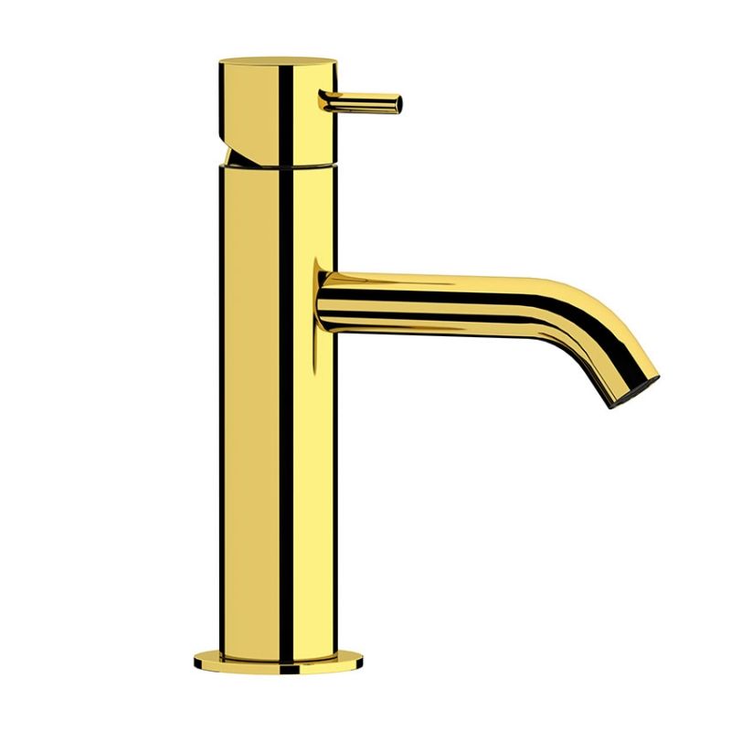Однорычажный смеситель для раковины (излив 11,1 см), с донным клапаном, цвет золото