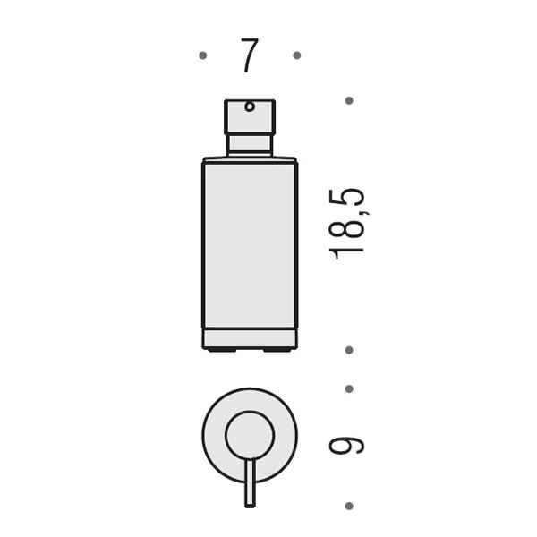 Аксессуары для ванной Дозатор для жидкого мыла, настольный, цвет хром 
