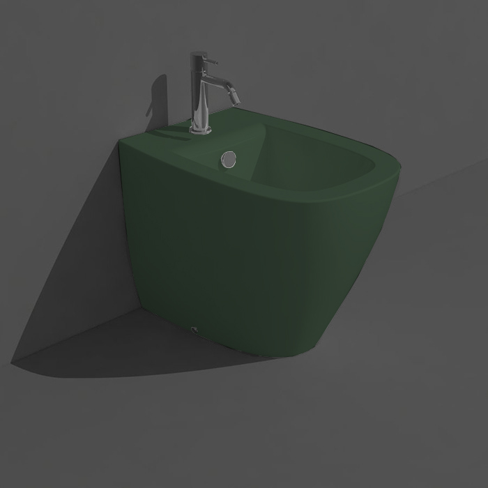 Биде напольное 53,5x370xh42 см, с 1 отверстием, цвет mirto matt