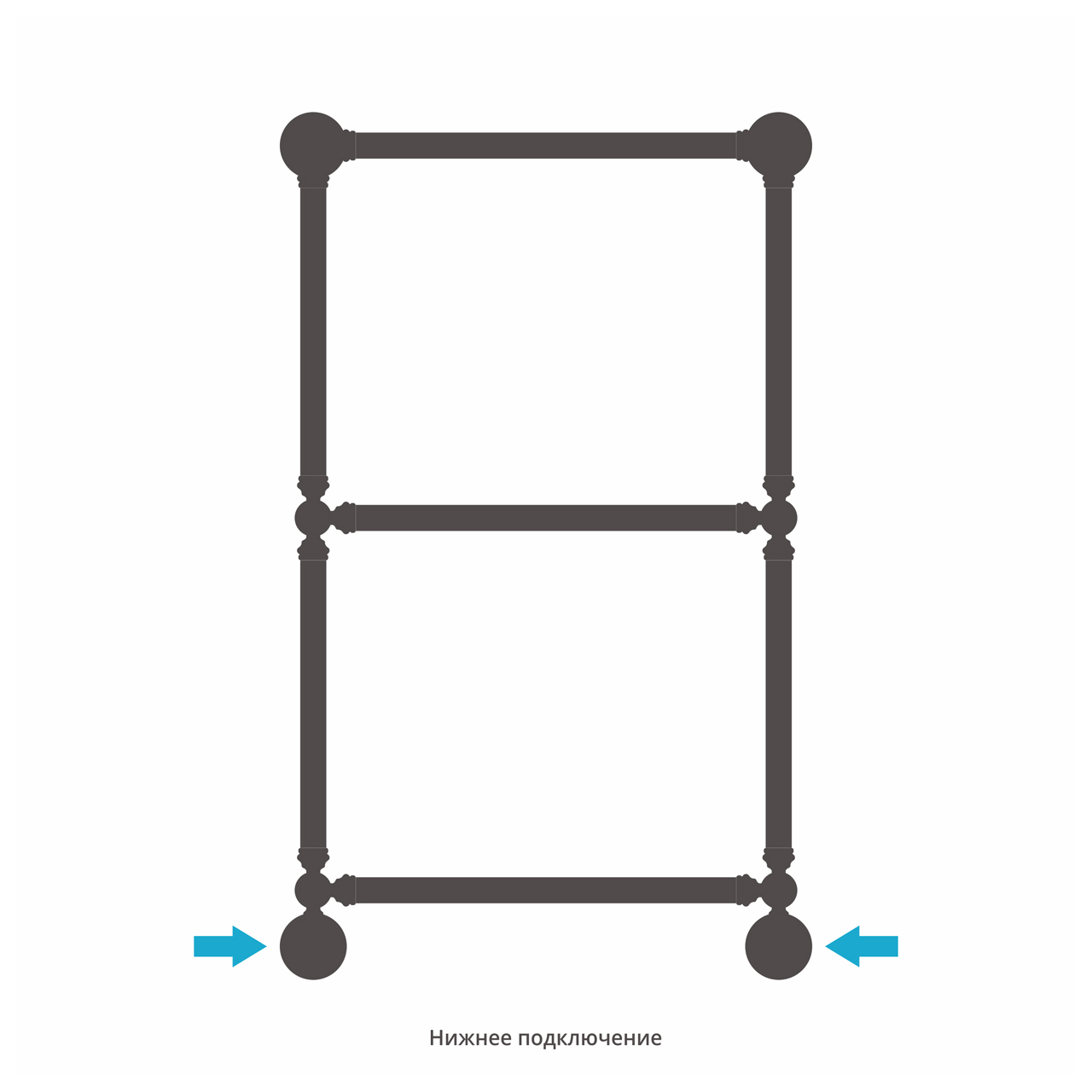Полотенцесушители 1304 Полотенцесушитель 860х500 (Матовый чёрный) 
