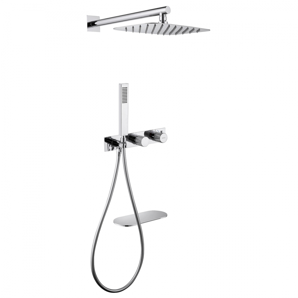 Душевая программа Душевая система скрытого монтажа с изливом, термостат, хром 