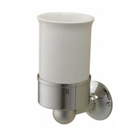 Аксессуары для ванной Devon New York Стакан с настенным держателем, керамика/хром 