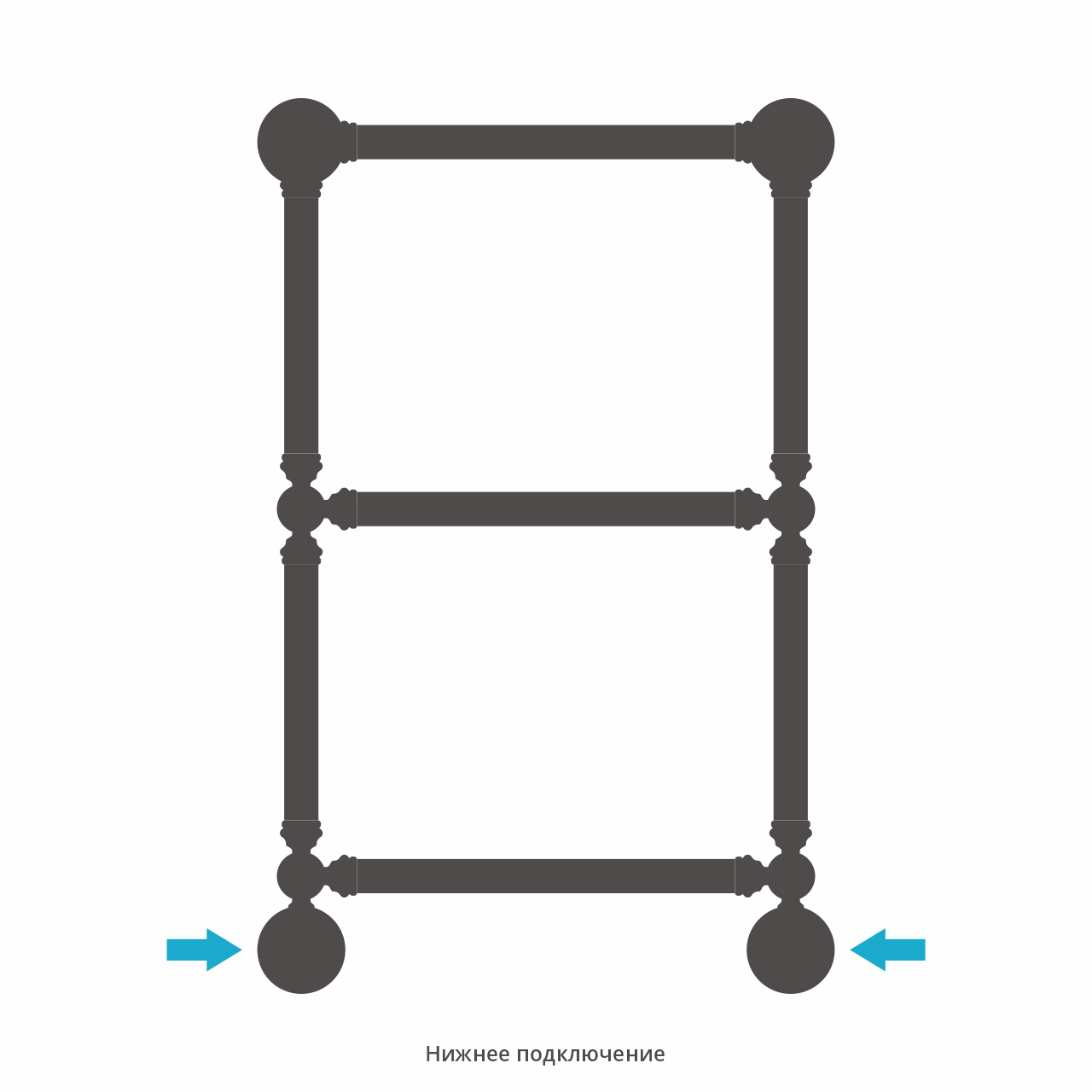 Полотенцесушители 1386 Полотенцесушитель 660х400 (Матовый чёрный) 