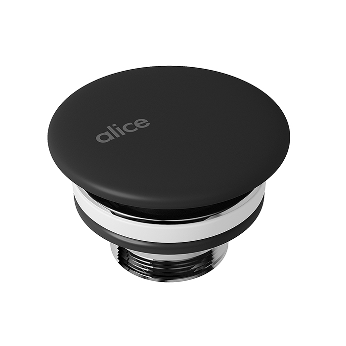 Комплектующие Донный клапан для раковин, керамический, неперекрываемый, чёрный матовый 