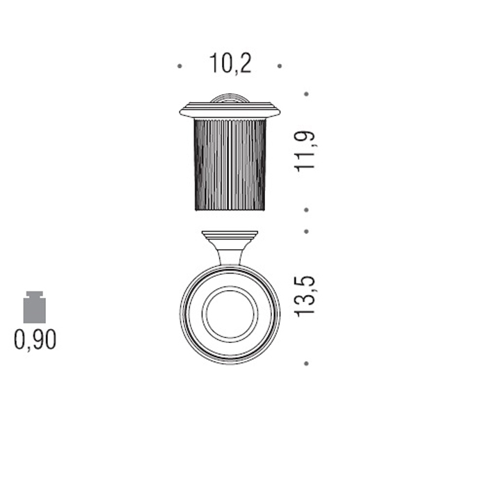 Аксессуары для ванной Стакан подвесной, цвет PVD золото/матовое стекло 