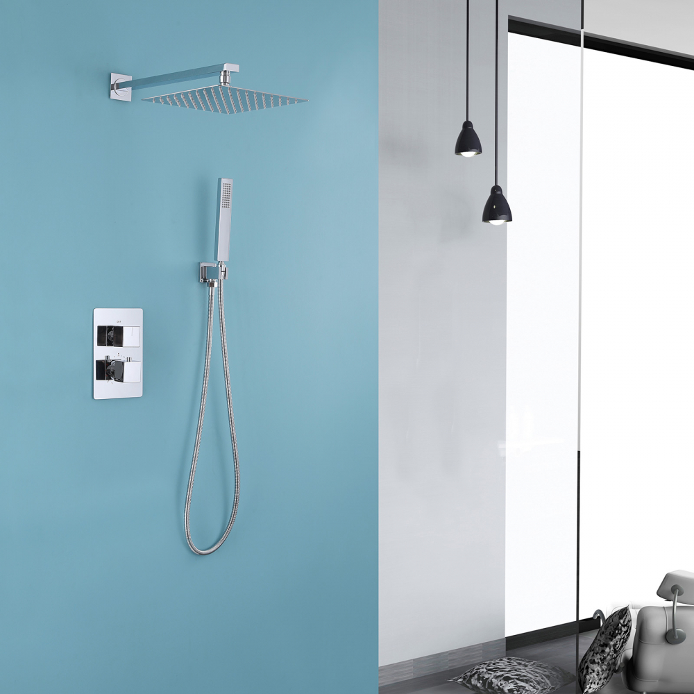 Душевая программа Душевая система скрытого монтажа без излива, термостат, хром 