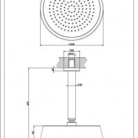Душевая программа Верхний душ с кронштейном хром 