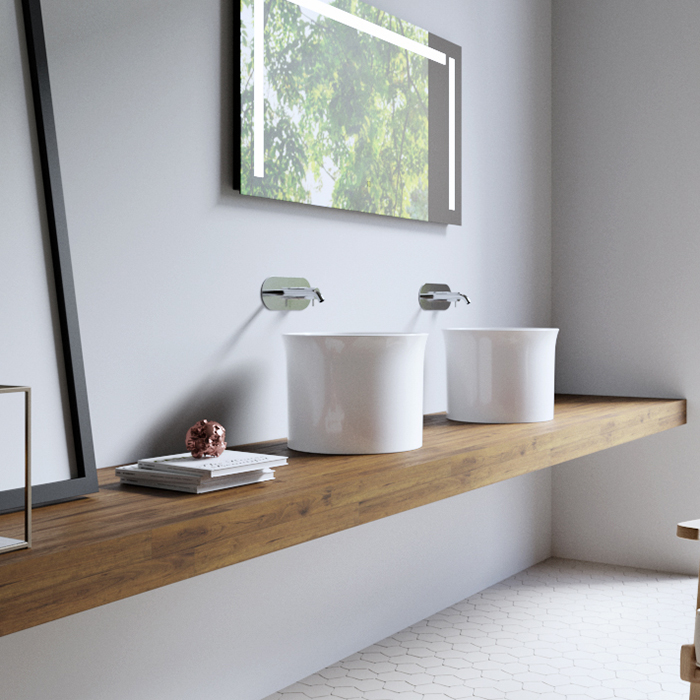 Раковины Раковина-чаша на столешницу D400мм, цвет белый глянцевый 