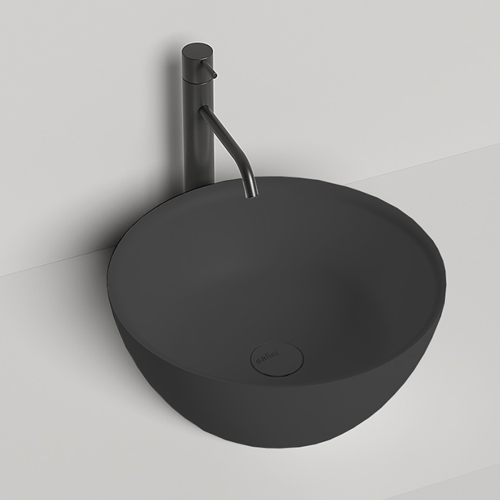 Раковины Раковина накладная 425х425х155 мм, без отверстий под смеситель, без перелива, без донного клапана, материал S-Sense, глянцевый полностью RAL9005 