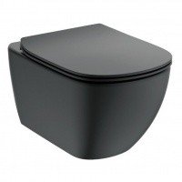 Сиденья для унитазов Сиденье с крышкой для унитаза с микролифтом, черный матовый 