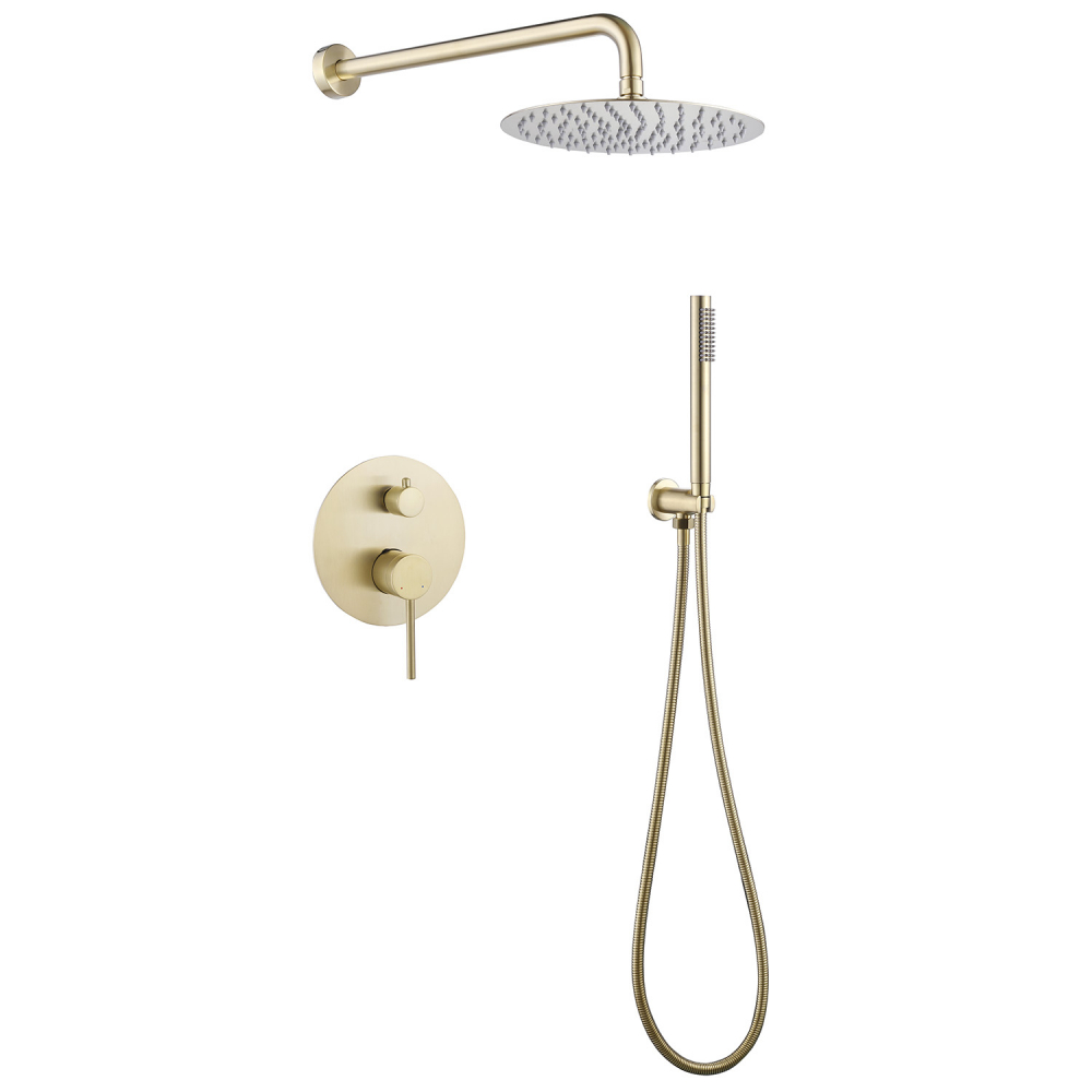 Душевая программа Душевая система скрытого монтажа без излива, золото матовое 