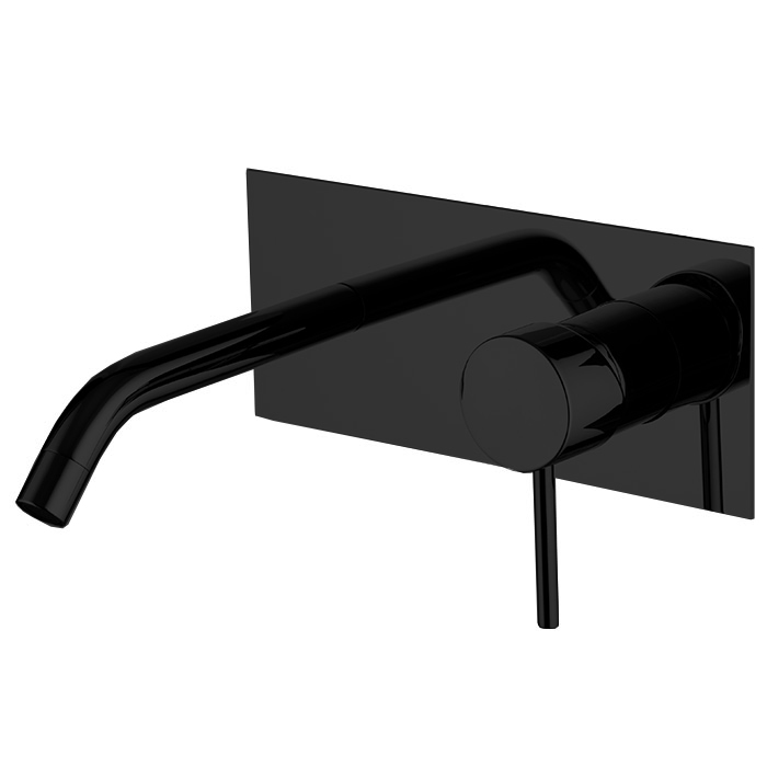 Смесители Смеситель для раковины, встраиваемый, излив  см, цвет чёрный матовый 