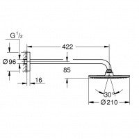 Душевая программа Rainshower Cosmopolitan 210 26171000 Верхний душ с кронштейном (хром) 