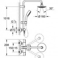 Душевая программа Душевая система с термостатом 27922 000 New Tempesta Cosmopolitan (хром) 