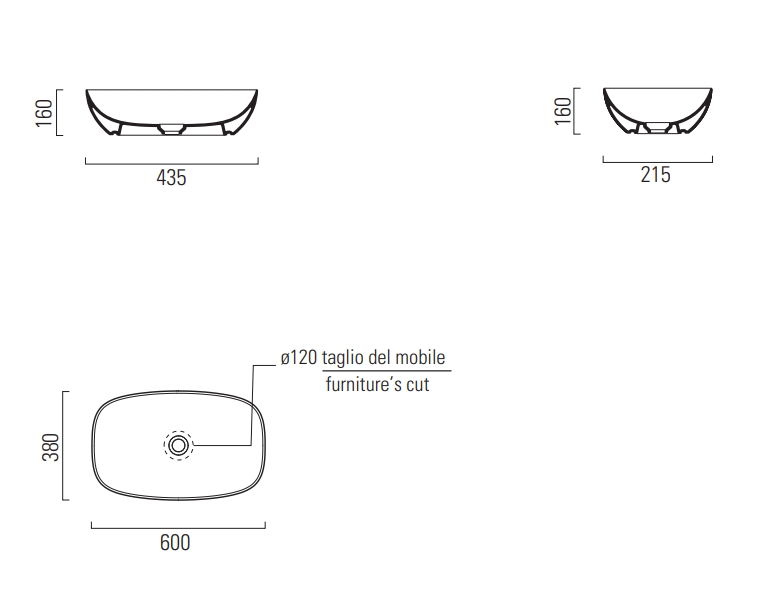 Раковины Раковина - чаша 380x600 мм 