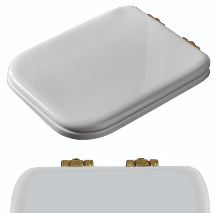 Сиденья для унитазов Сиденье для унитаза с микролифтом, цвет белый, петли бронза 