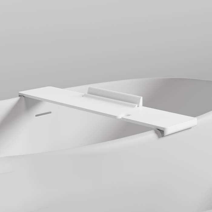 Полка для ванны Gabbiano 900х200х72 мм установка на отдельностоящие ванны Salini шириной до 870 мм, S-Stone, матовый белый