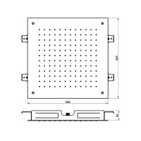 Душевая программа Душевая лейка потолочная встраив., 500х500 мм, 1 режим, цвет Mirror Stainless Steel 