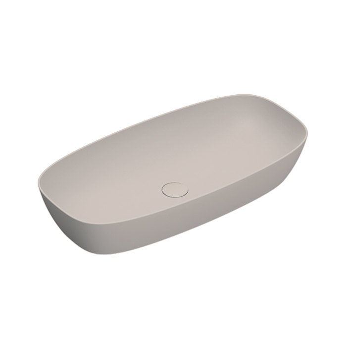 Раковины Раковина 80x40 накладная, без отверстия под смеситель, покрытие Cataglaze+, цвет Seta Satinato 