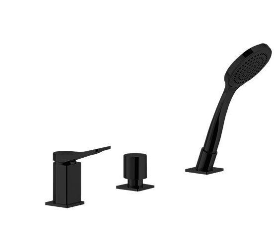 Смесители Смеситель на борт ванны чёрный матовый 