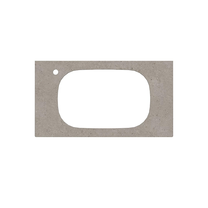 Столешница из керамогранита для раковин, встраиваемых сверху Риккарди 90 см, серый матовый