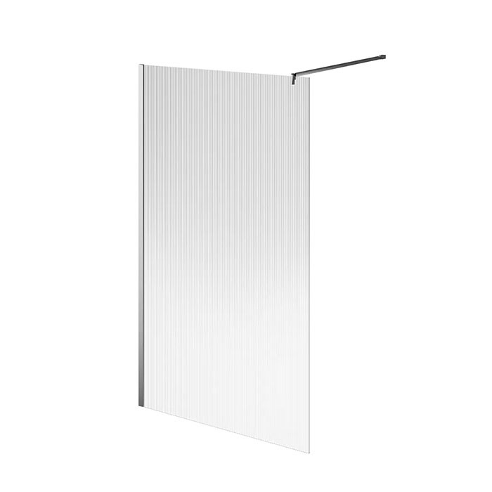 Душевая перегородка с рифленым стеклом, 120х210, хром