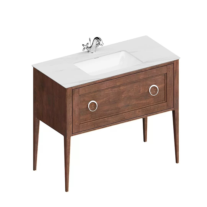 Мебель для ванной Тумба Classic NEO напольная 1 ящик 100, орех матовый 