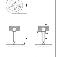 Душевая программа Верхний душ 306x306 с кронштейном хром 