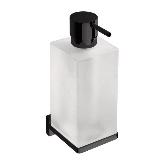 Дозатор для жидкого мыла подвесной, цвет чёрный матовый/матовое стекло