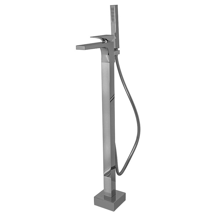 Смесители Смеситель для ванны, напольный, с ручным душем, цвет хром 