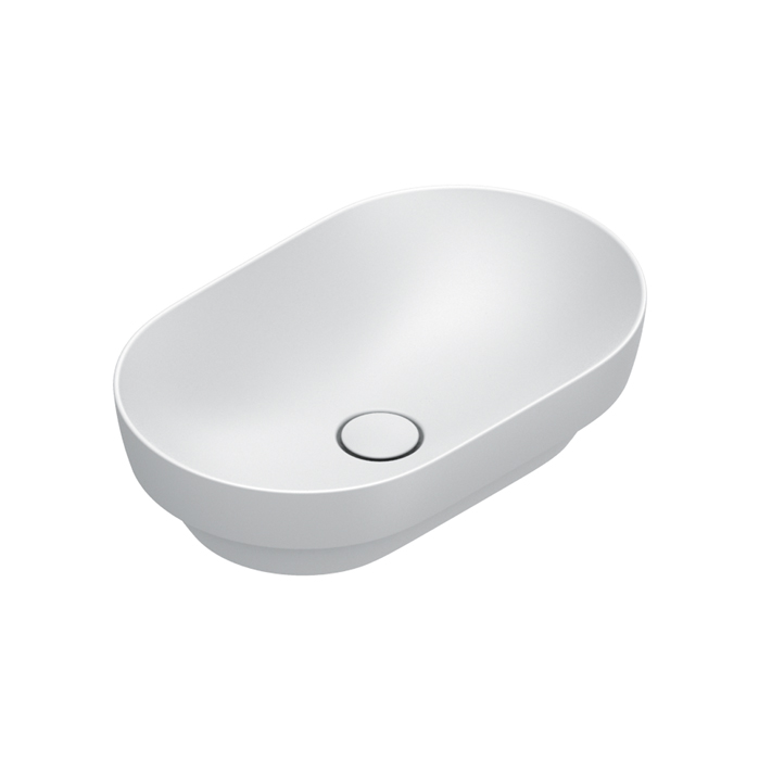 Раковины Раковина 55x35 h14 встраиваемая, без отверстий под смеситель, покрытие Cataglaze+, цвет белый матовый 