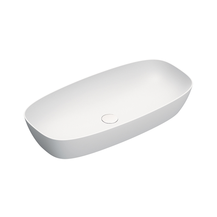 Раковины Раковина 80x40 накладная, без отверстий под смеситель, покрытие Cataglaze+, цвет белый матовый 