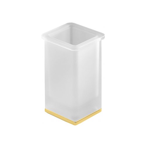 Стакан настольный, цвет PVD золото/матовое стекло