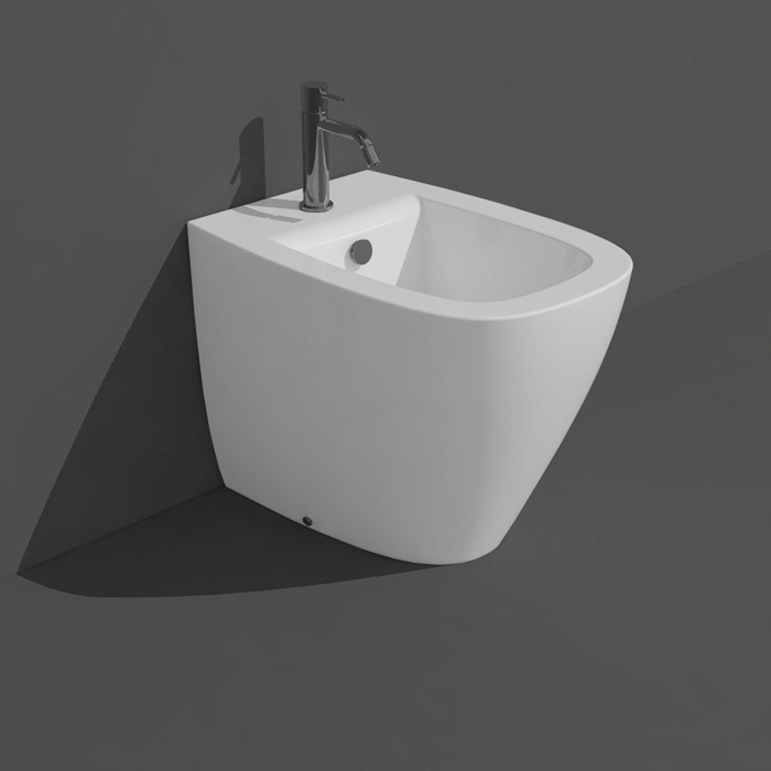 Биде напольное 53,5x370xh42 см, с 1 отверстием, цвет белый