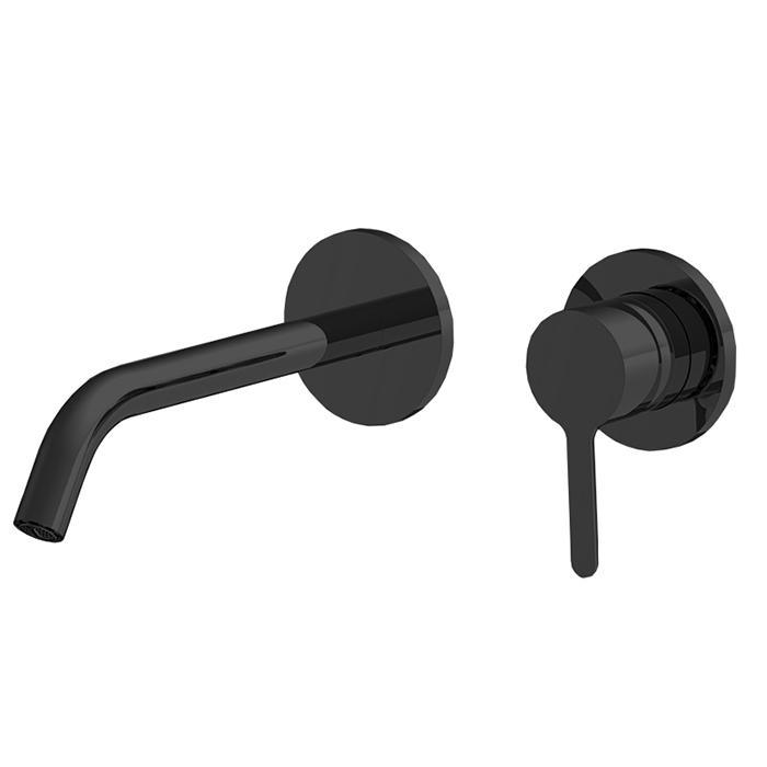 Смеситель для раковины, встраиваемый, цвет чёрный матовый