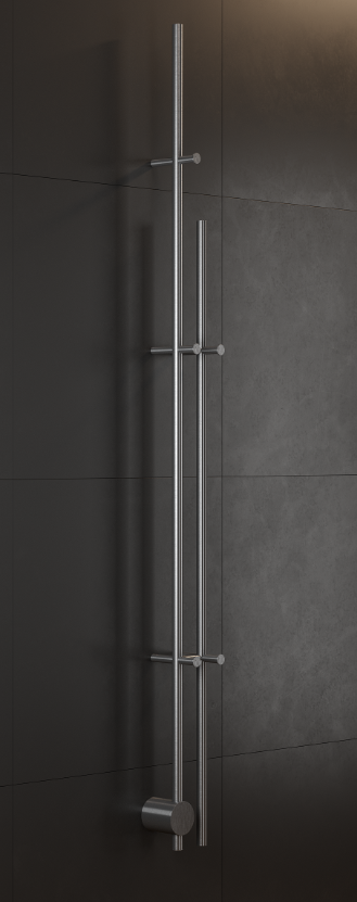 Полотенцесушители Полотенцесушитель электрический 94х1700х60, с кнопкой вкл/выкл, цвет сатин шелк 