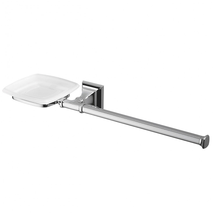 Мыльница с полотенцедержателем, SX, цвет хром/матовое стекло