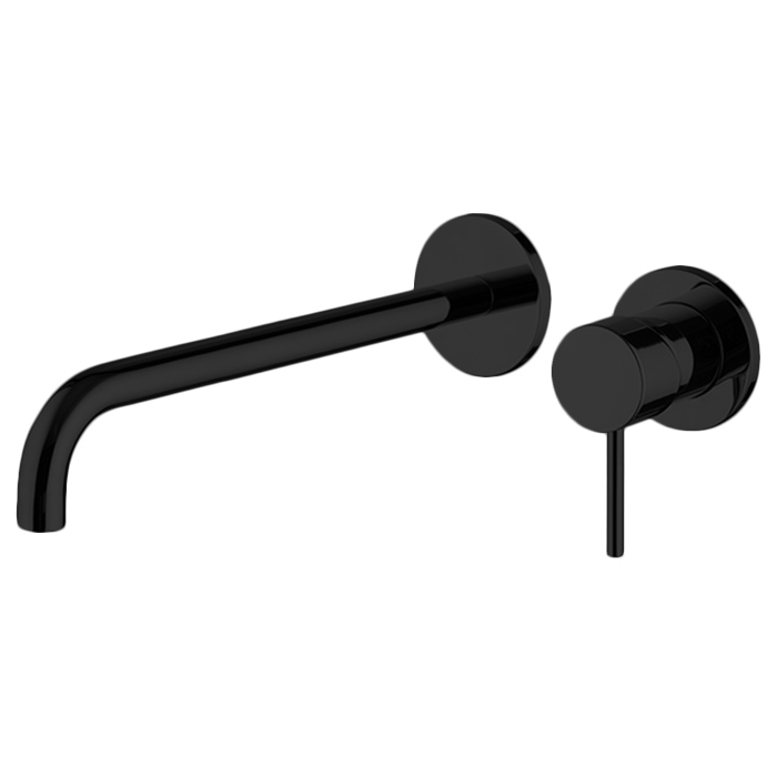 Смесители Смеситель для раковины встраиваемый, однорычажный, излив 250 мм, внешняя часть, цвет чёрный матовый 