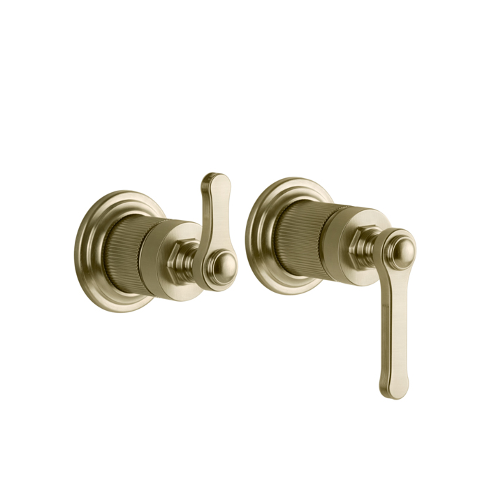 Смесители Смеситель встраиваемый, однорычажный, с переключателем на 2 положения, внешняя часть, цвет Brushed Brass PVD 