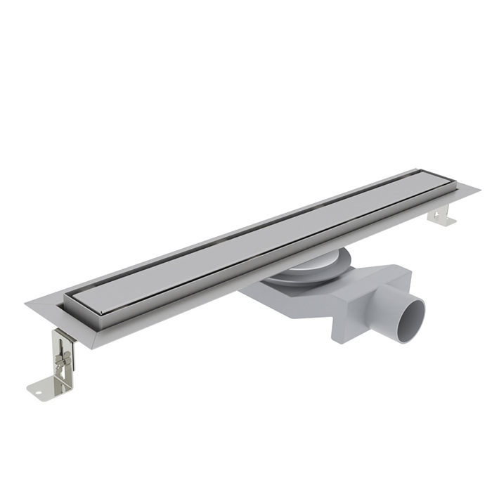 Трап душевой ps in-tile 6x80 накладка из нержавеющей стали, комбинированный затвор с горизонтальным выпуском 50 мм, 40 л/мин, брашированная нержавеющая сталь